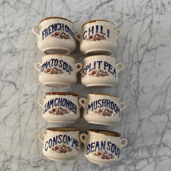 Vintage Ceramic Cottagecore Mid Century Kettle Mugs Bowls Full Set - Picture 1 of 10
